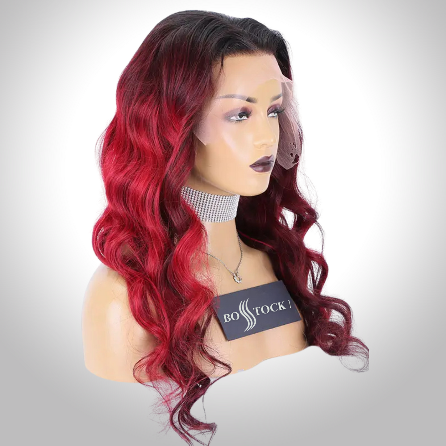 SAHARA Ombre red color glueless wigs 100% human hair 13x6 hd lace front preplucked with baby hair cuticle align hair