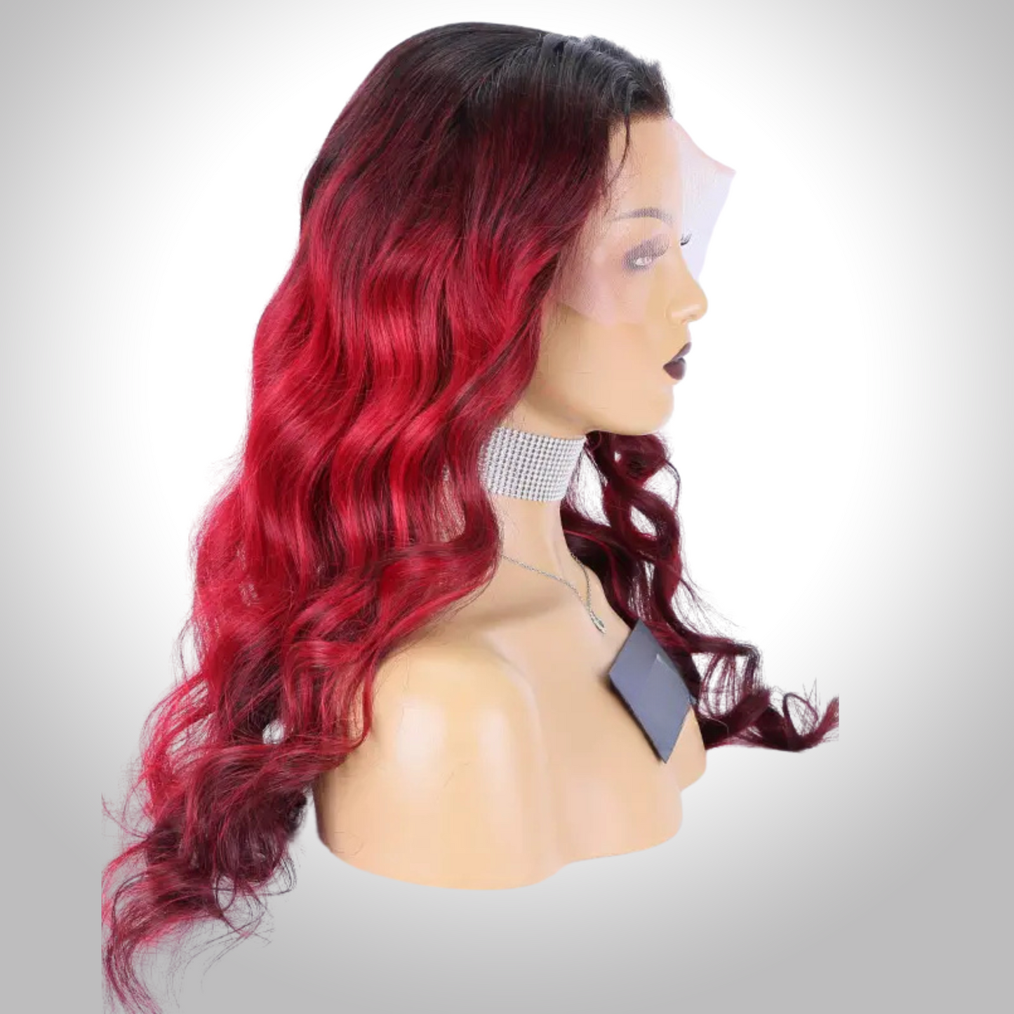 SAHARA Ombre red color glueless wigs 100% human hair 13x6 hd lace front preplucked with baby hair cuticle align hair