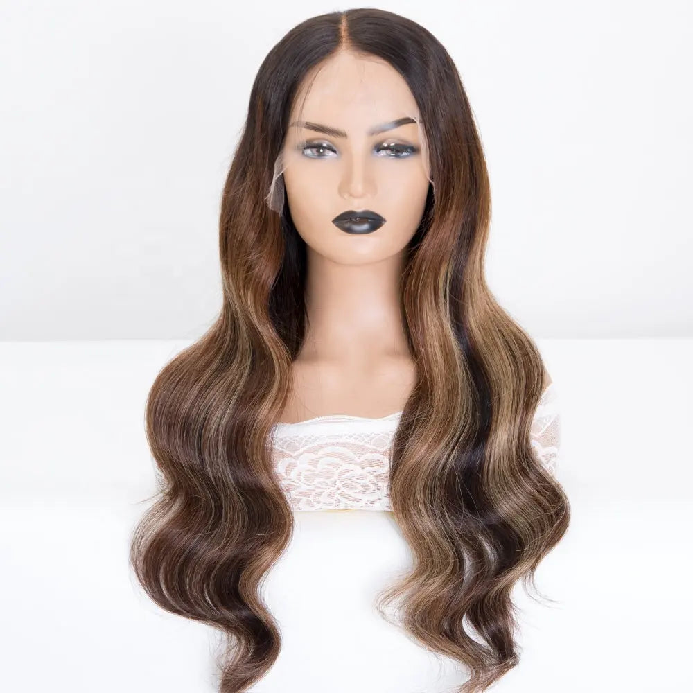 EDEN 24" HD lace front wig single knots balayage color wig