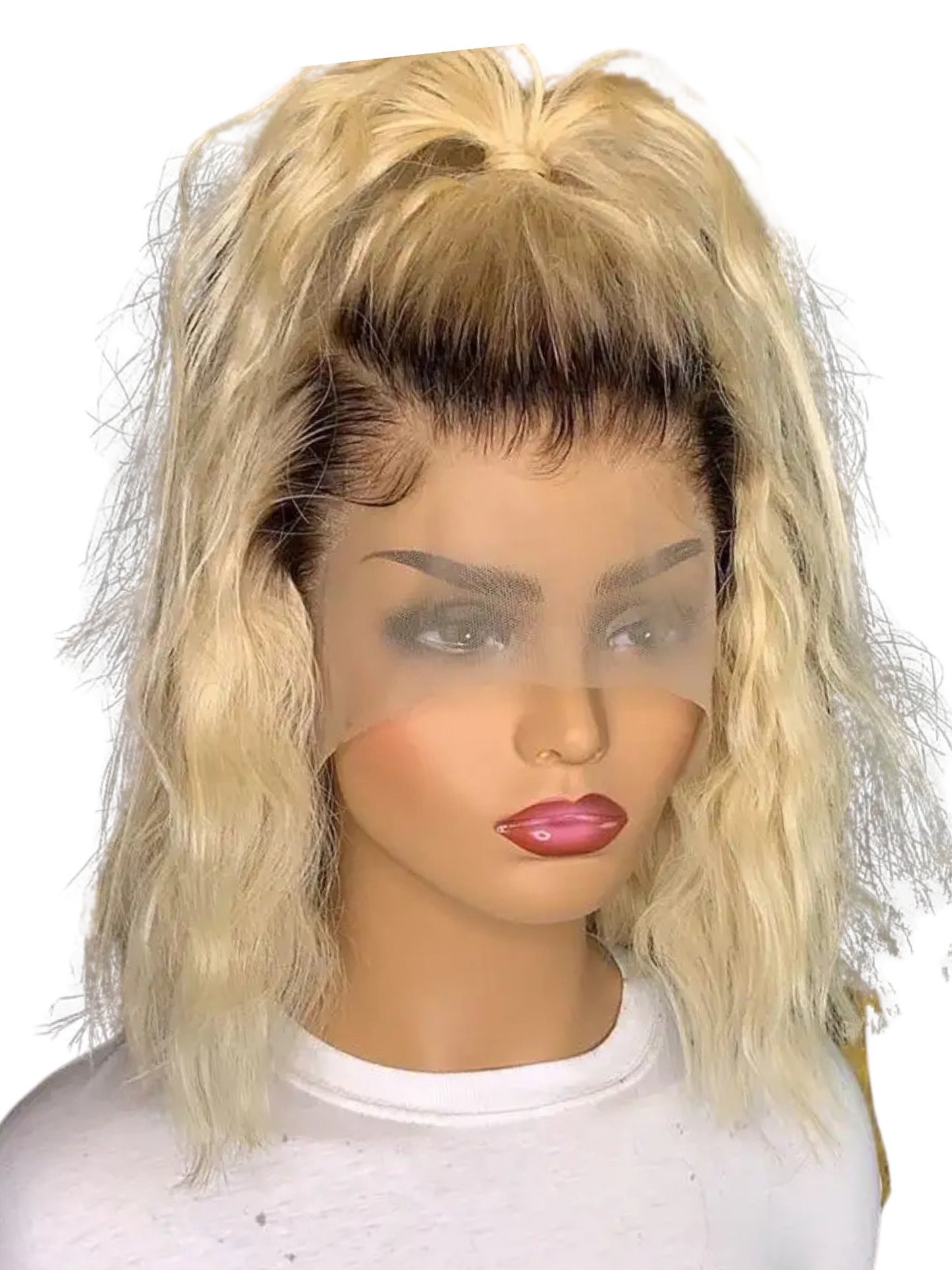 ELIANA Bob 613 blonde color dark roots lace front
