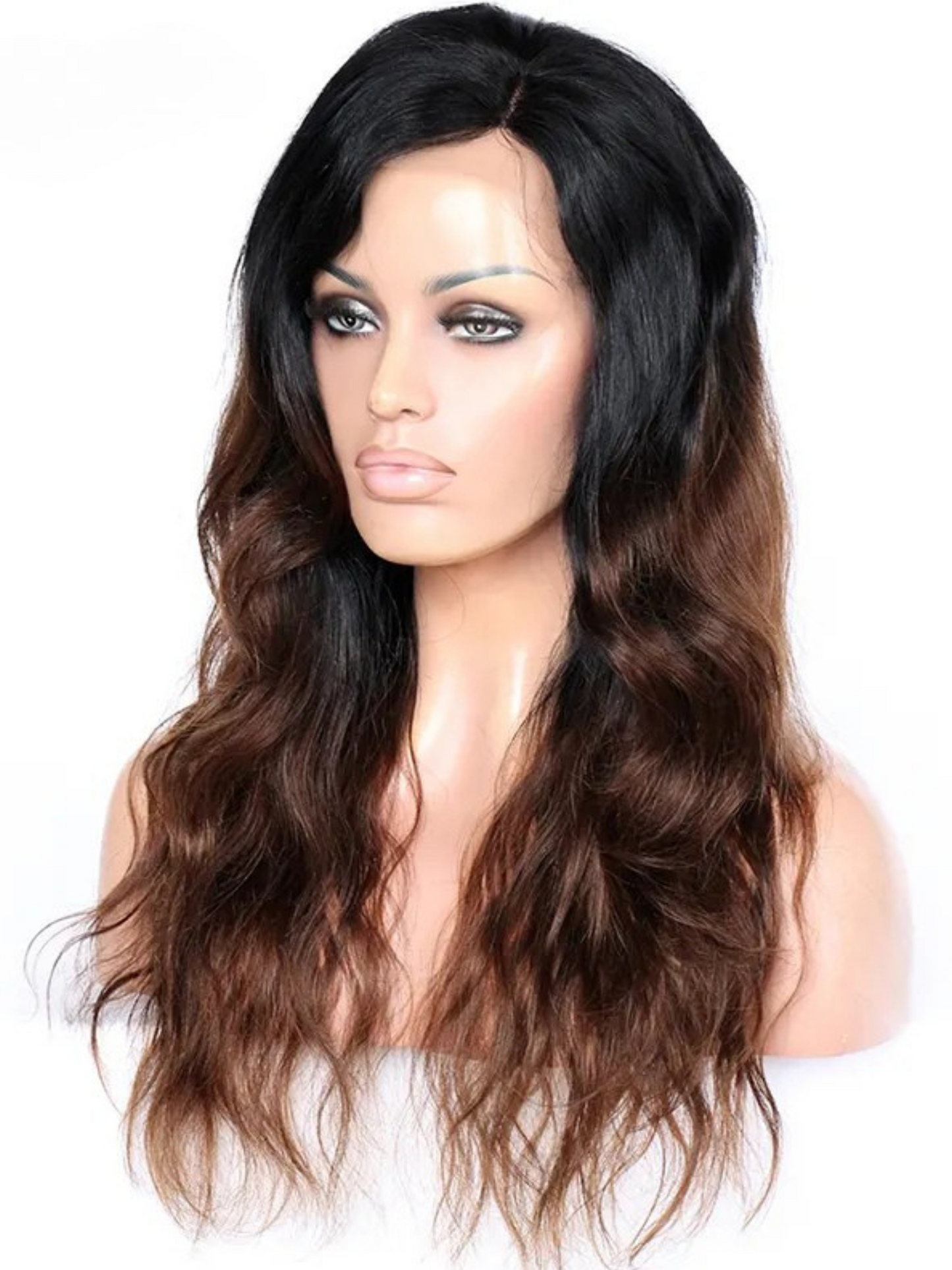 Rihanna Chocolate Brown 100%Brazilian Remy Hair Ombre Side Part