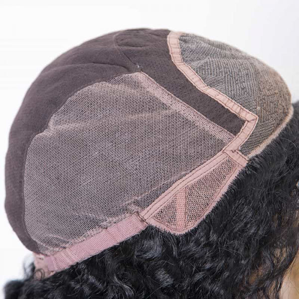 Clearance Sale Extra $30 Off Glueless Full Lace Wigs Indian Remy Human Hair Deep Curl 1B# 12" 120% , Medium Size