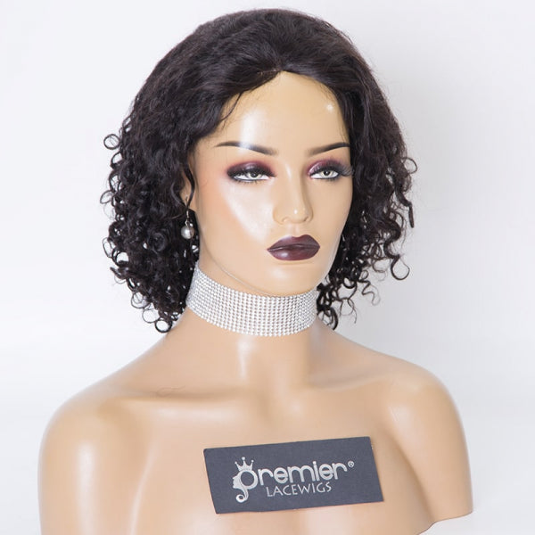 Clearance Sale Extra $30 Off Glueless Full Lace Wigs Indian Remy Human Hair Water Wave 1B# 12" 120% , Medium Size