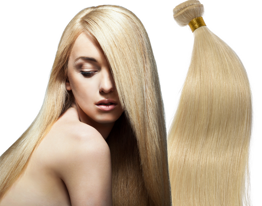 Straight Human Hair Extensions 613 Blonde Cuticle Brazilian Virgin Human Hair Bundles