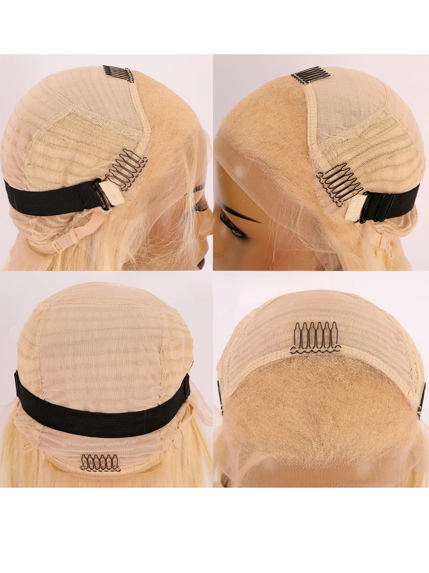 ELIANA Bob 100% Raw Virgin Cambodian Remy Hair 613 blonde color dark roots lace front