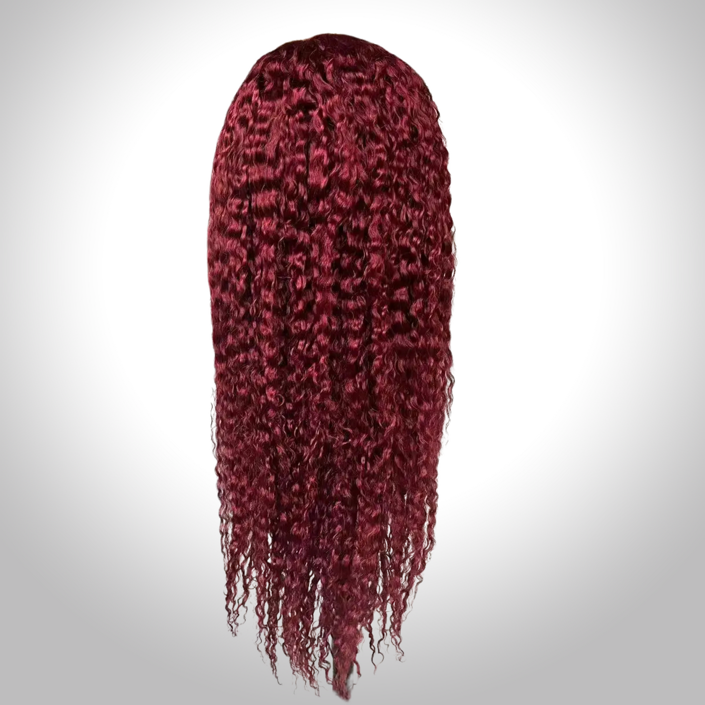 ROSE 26 inch length 5*5 inches HD closure wig Burgundy color curly texture Human Hair lace top wig