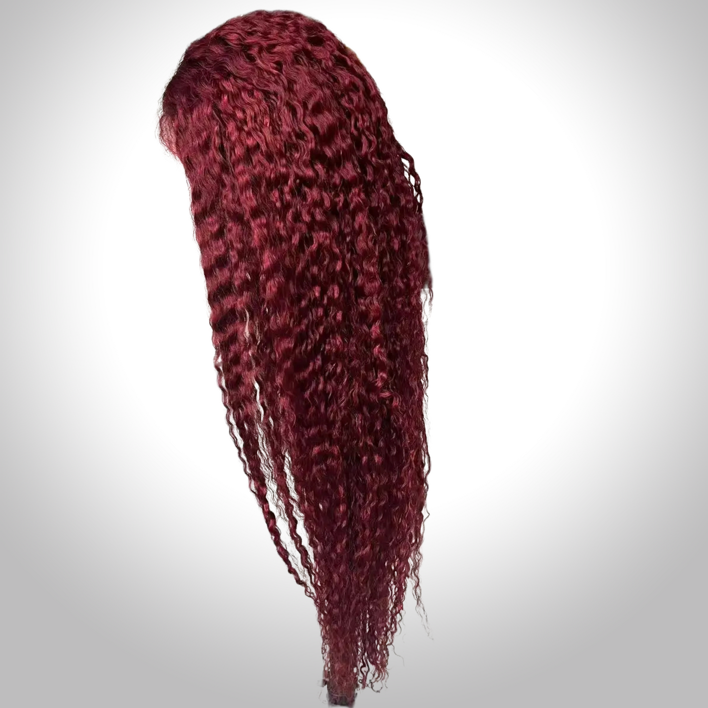 ROSE 26 inch length 5*5 inches HD closure wig Burgundy color curly texture Human Hair lace top wig