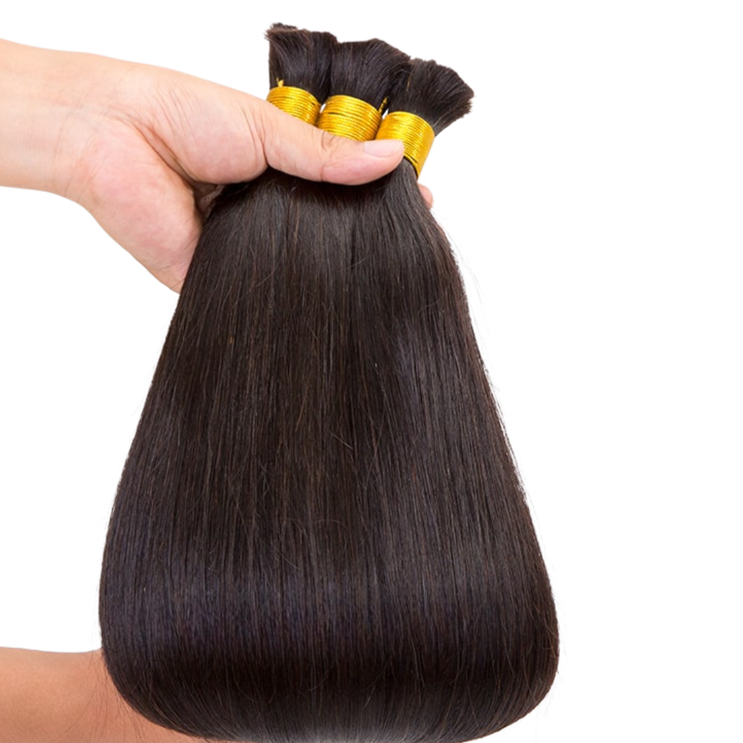 Silky Straight Bulk Hair Bundles for Braiding,Indian Remy Human Hair