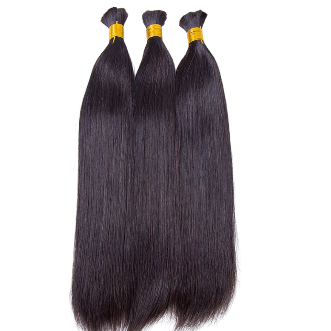 Silky Straight Bulk Hair Bundles for Braiding,Indian Remy Human Hair