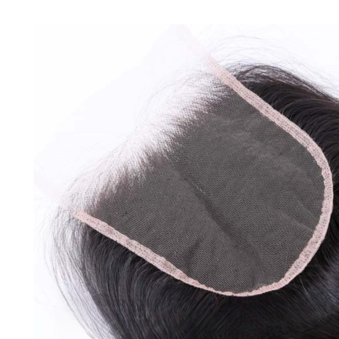 Silk Base Closures 4×4inches Kinky Straight Indian Remy Human Hair
