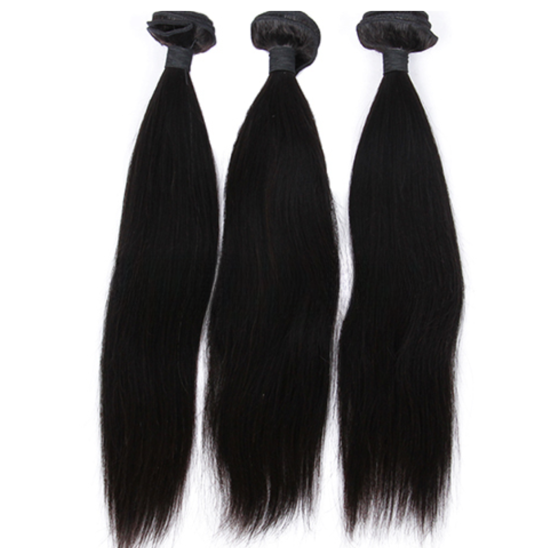 Indian Virgin Human Hair Straight A Lace Closure With 3 Bundles Deal