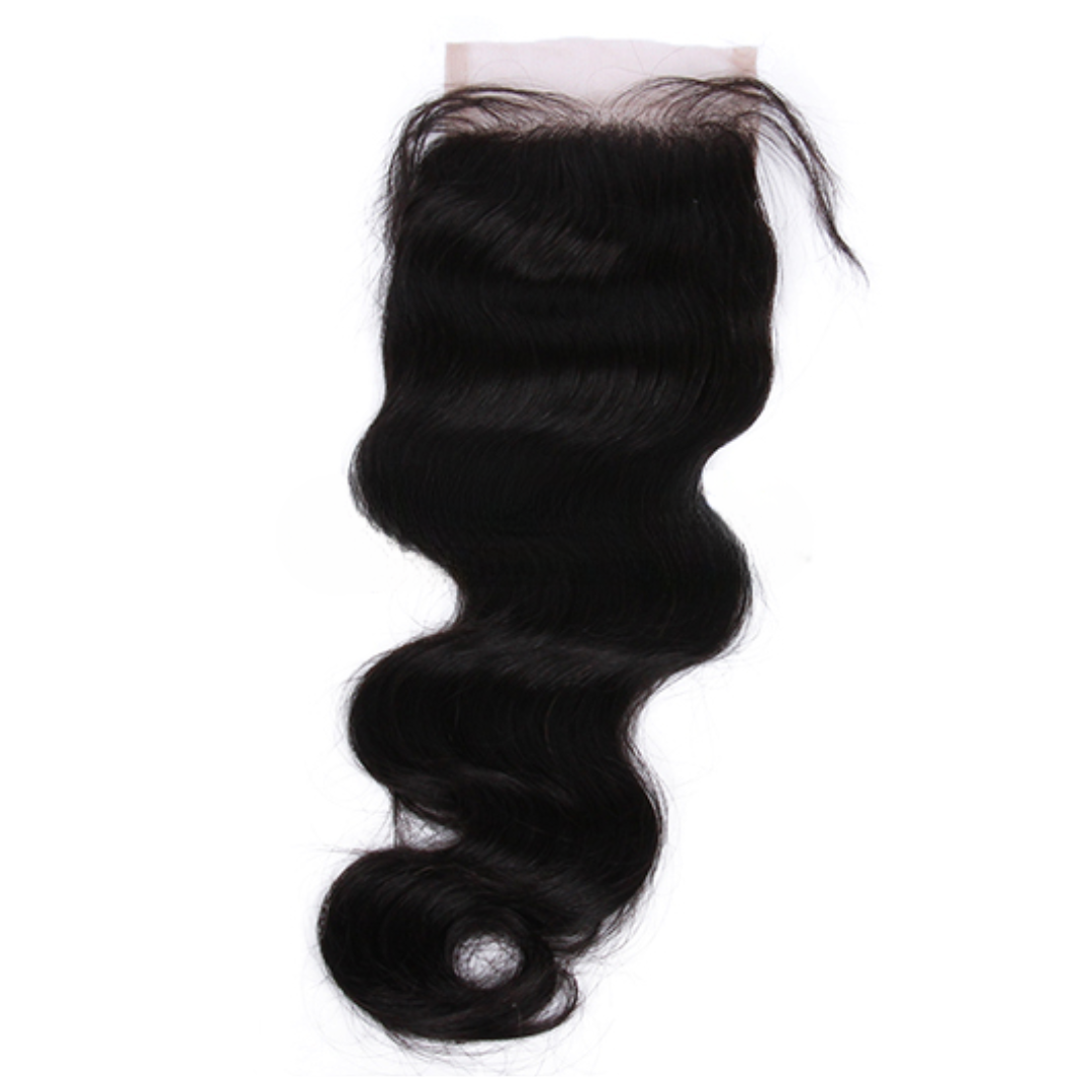 Indian Virgin Human Hair Body Wave A Lace Closure With 3 Bundles Deal