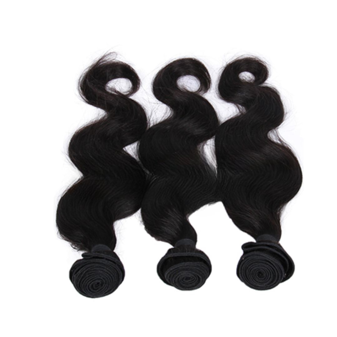Indian Virgin Human Hair Body Wave A Lace Closure With 3 Bundles Deal
