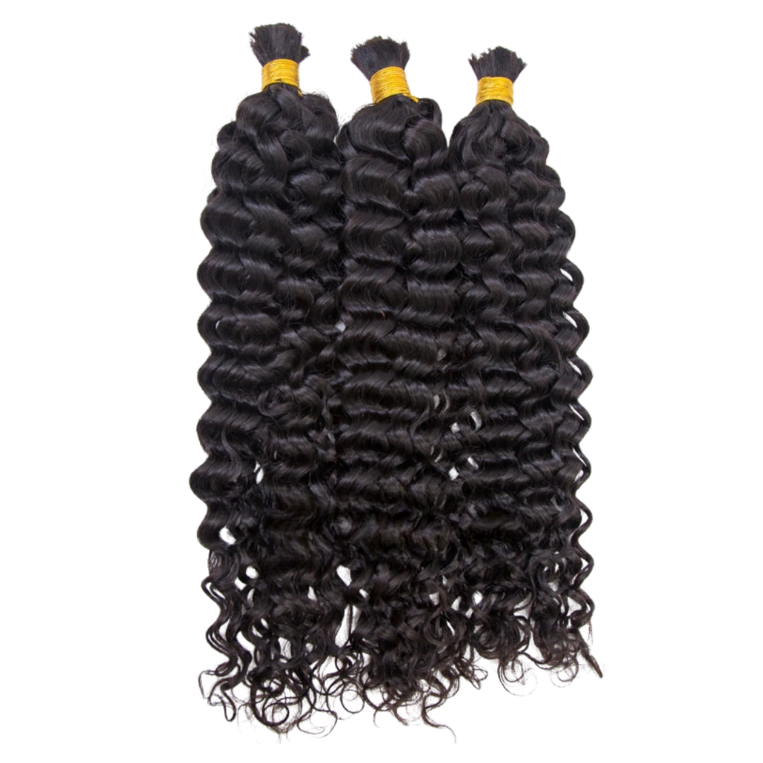 Deep Wave Bulk Hair Bundles for Braiding,Indian Remy Human Hair
