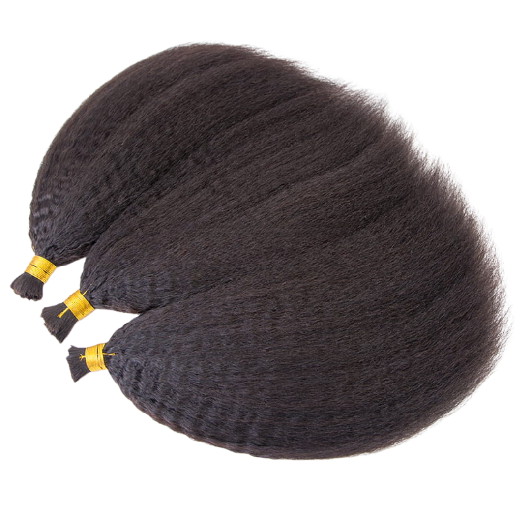 Kinky Straight Bulk Hair Bundles for Braiding,Indian Remy Human Hair