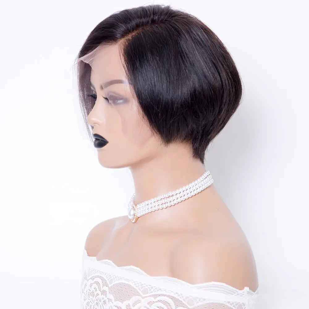 CHARLIE 100% Remy Human Hair Pixi Cut lace Front Wig