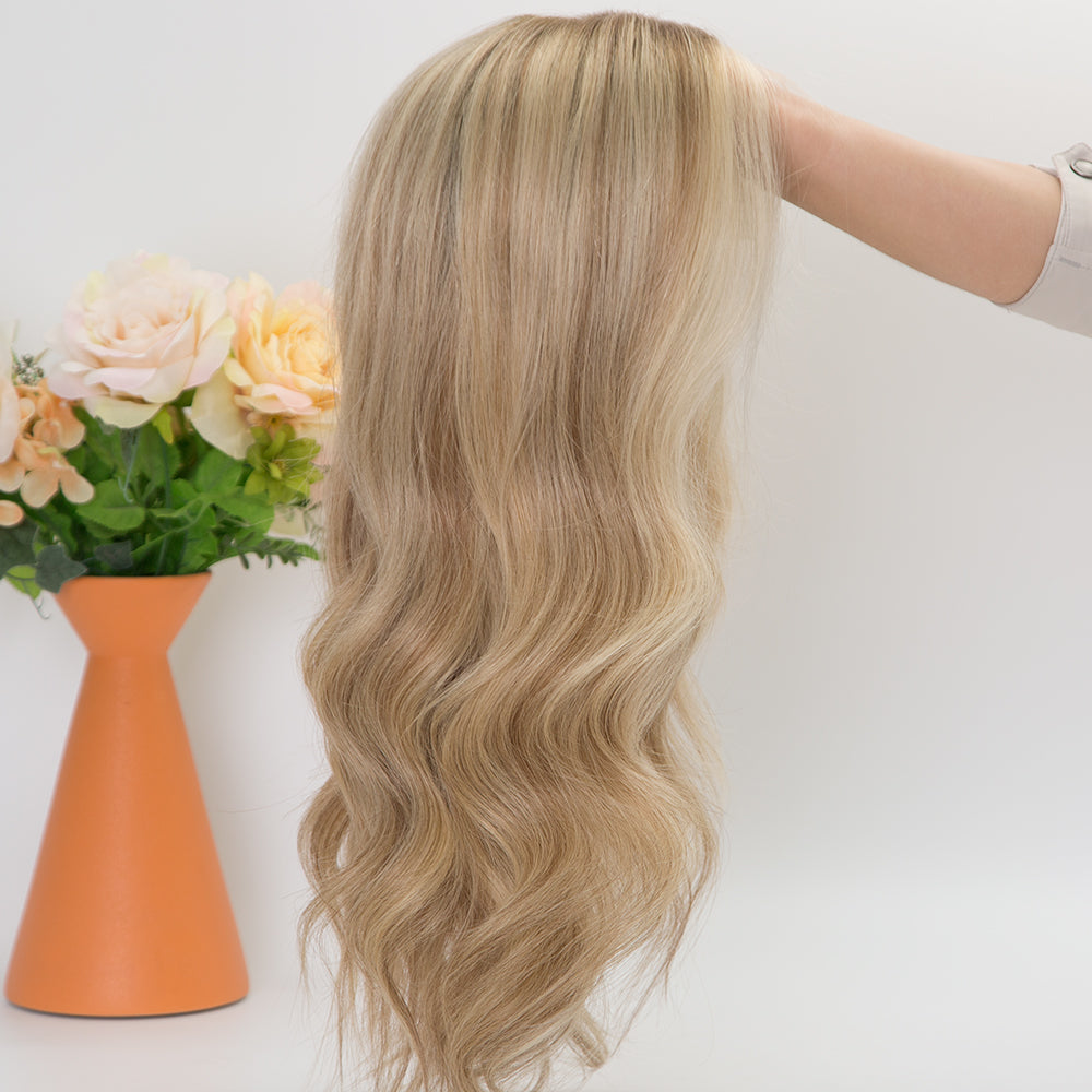 MISTY HD lace front wig brown balayage color virgin hair