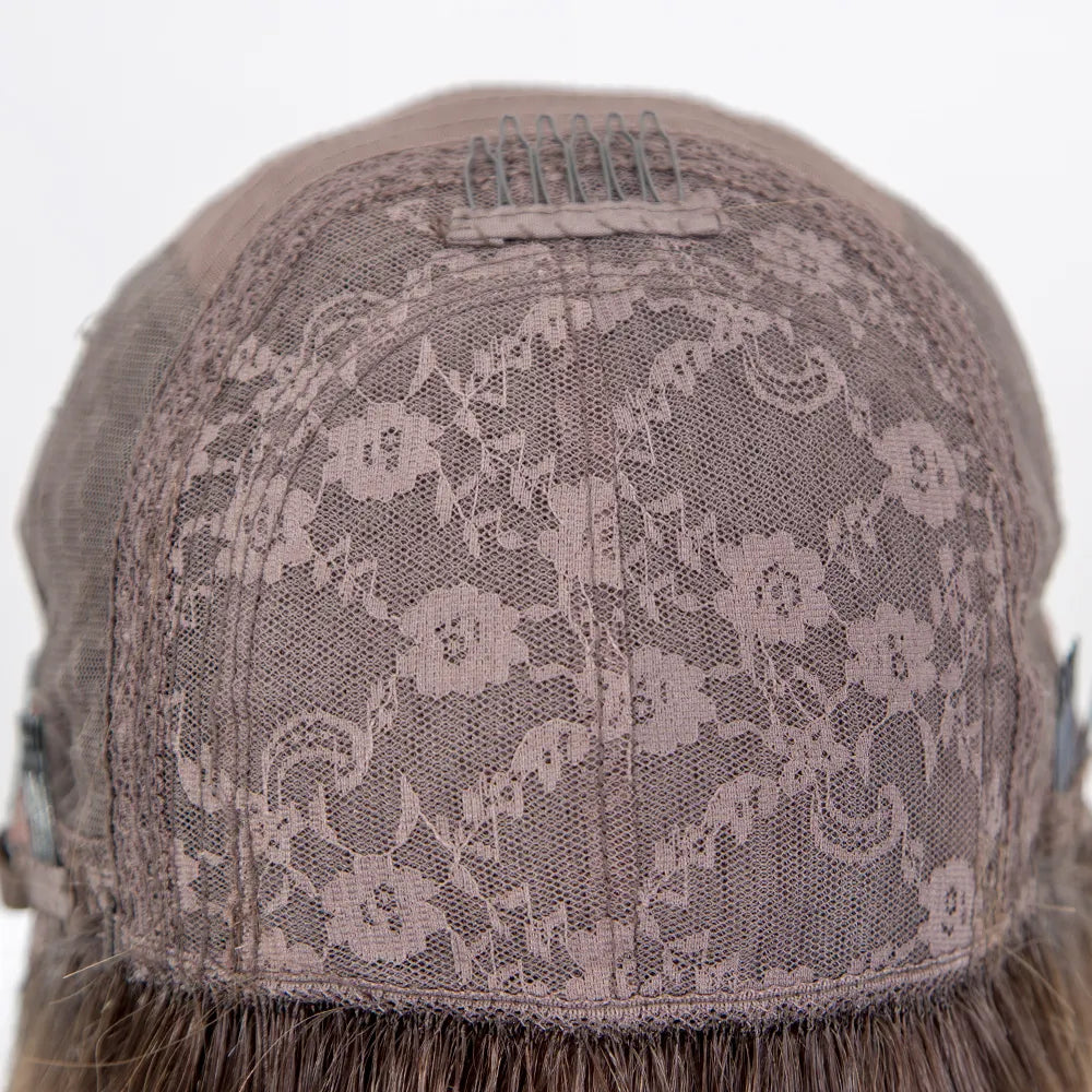 SARAH 12A Grade 100% Virgin European Remy Silk top medical wig flower lace base
