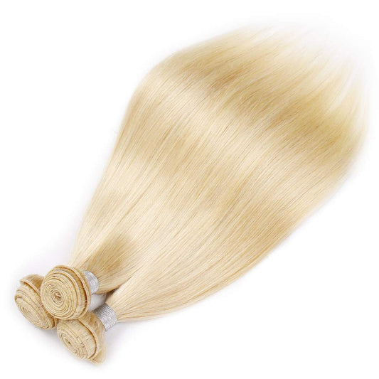 Straight Human Hair Extensions 613 Blonde Cuticle Brazilian Virgin Human Hair Bundles