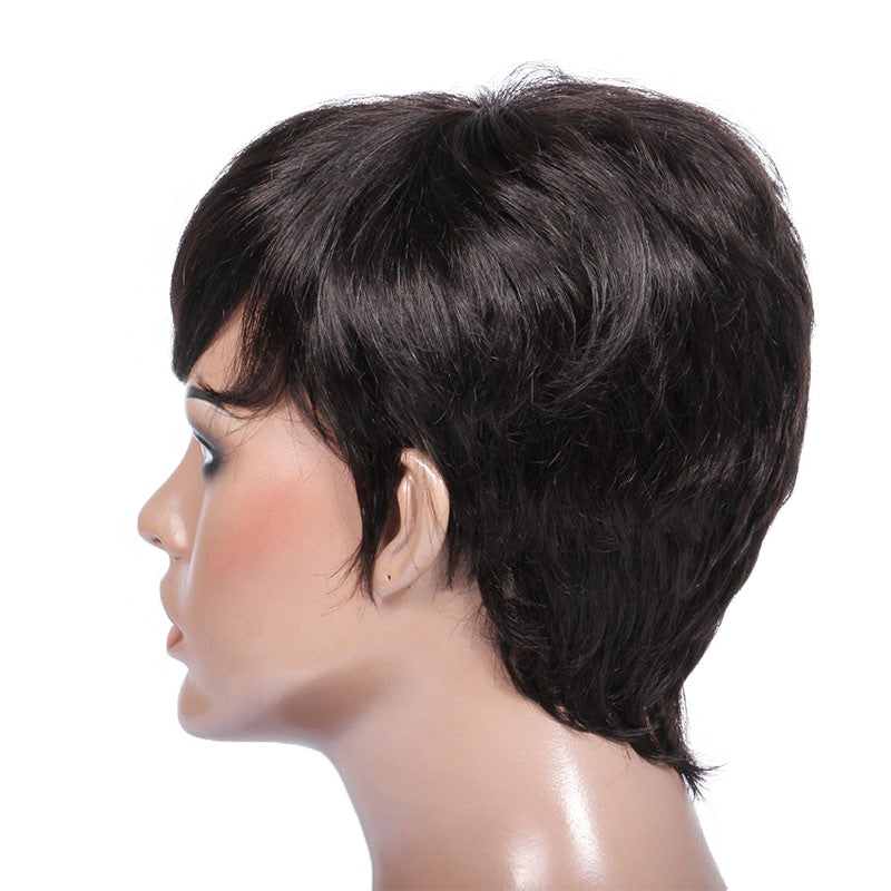 Pixi cut full machine made wig shorthuman hair wigs