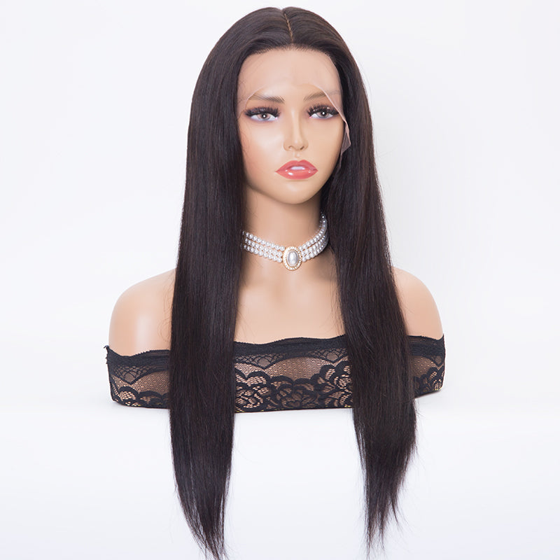 Calista Silk top 13*4 lace front wigs in natural black color human remy hair