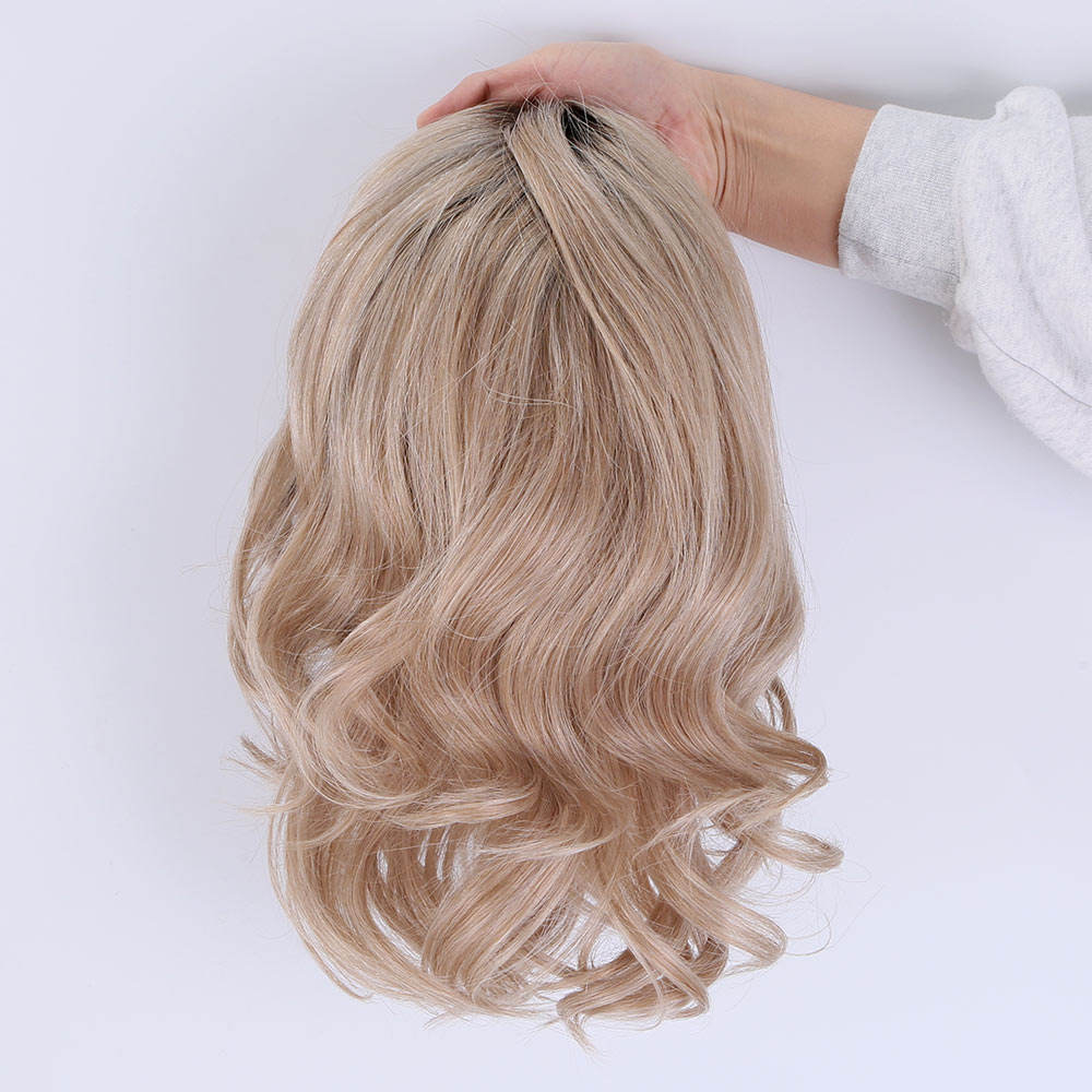 Bostock Hair Mono top high quality 4x4 5x5 half hand tied machine weft wave human hair