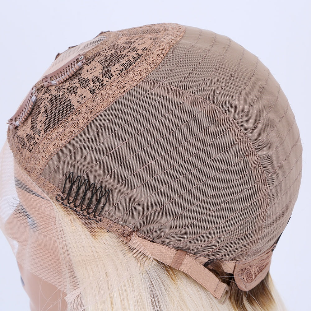 RAVEN U-part wig virgin european remy human hair roots blonde color