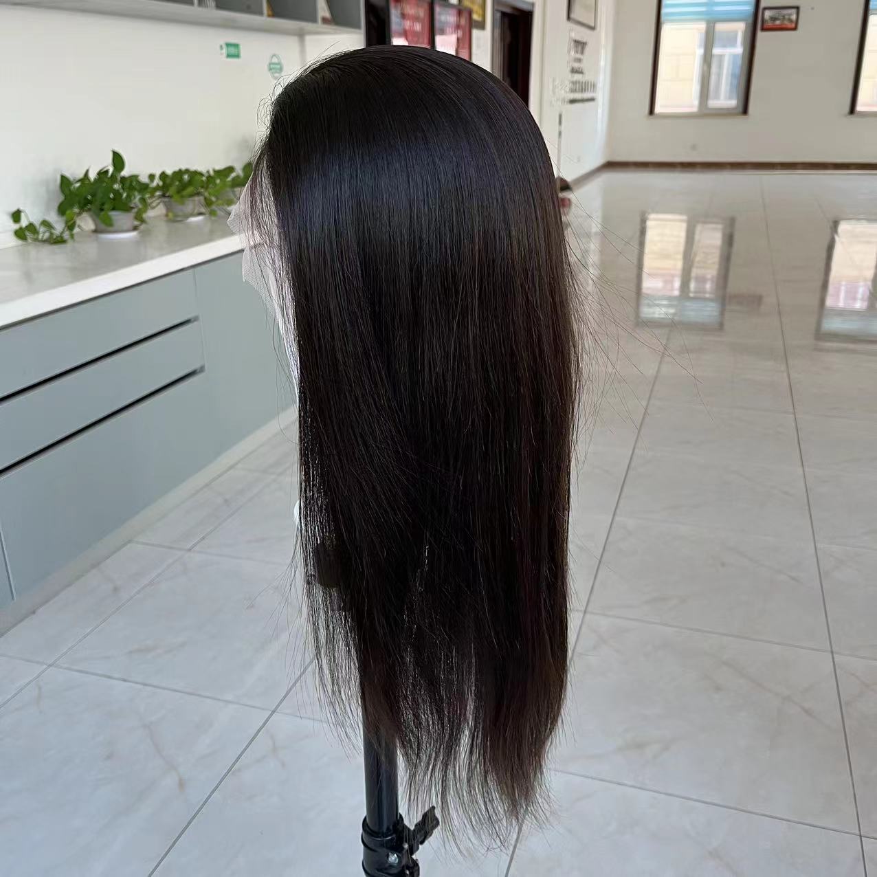Customization 6*6 inch silk top full lace wig in natural brown color 16 inch European virgin human hair wig