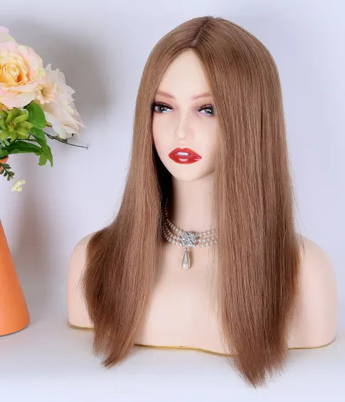 HALO Balayage Color 16" Silk Straight European Cuticle Aligned Virgin Human Hair Silk Top Jewish Wigs
