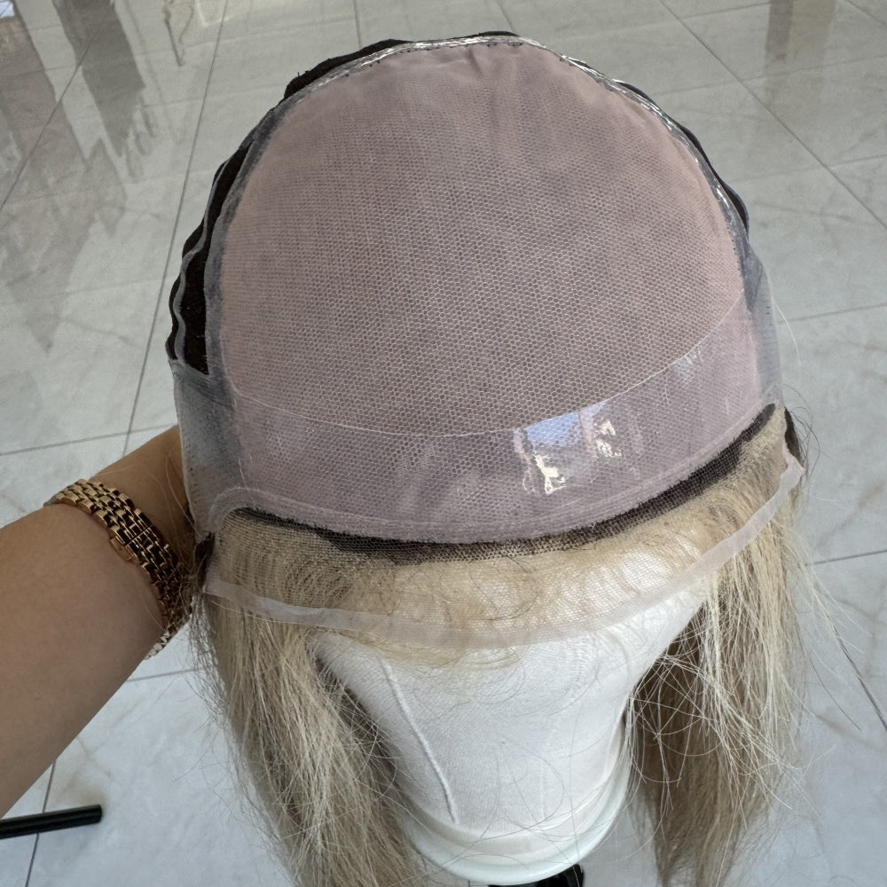 LIV Balayage Silicone Gripper Base Double Drawn 12A Grade 100% Virgin European Remy Hair Medical Wig