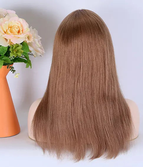 HALO Balayage Color 16" Silk Straight European Cuticle Aligned Virgin Human Hair Silk Top Jewish Wigs