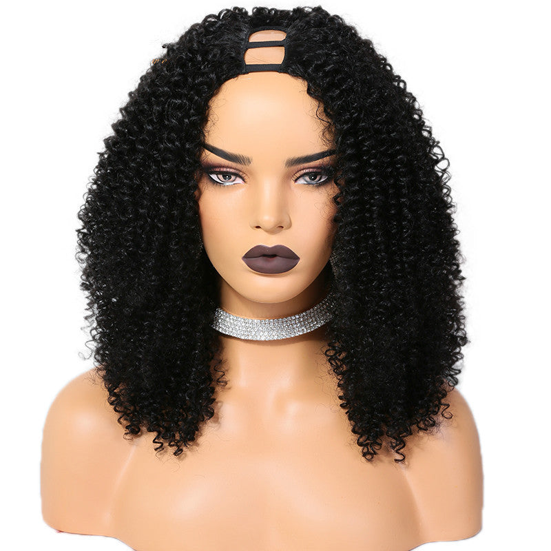 ELISE Brazilian remy human hair u part wig short afro wigs for black women
