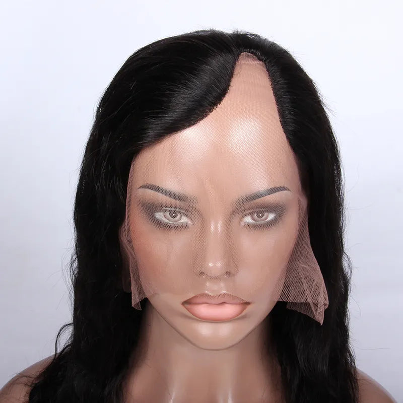 DONNA Indian Remy Hair Natural Wavy U Part Human Hair wig