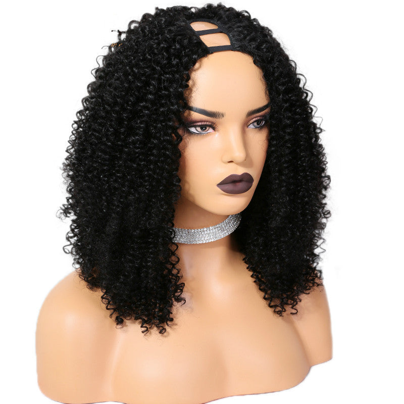 ELISE Brazilian remy human hair u part wig short afro wigs for black women