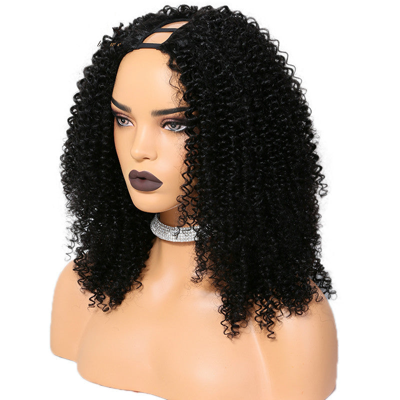 ELISE Brazilian remy human hair u part wig short afro wigs for black women
