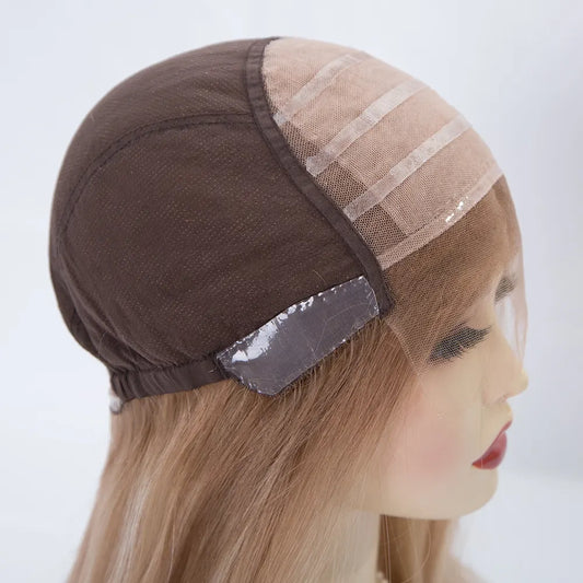 JESSICA Blonde balayage color Fully hand tied with 5*5 inch silk top with silicone medical wig
