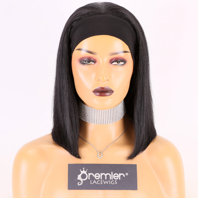 wholesale and cheap Virgin Cuticle Aligned Hair Head band Wig For Black Women natural color Headbands Wig Human Hair