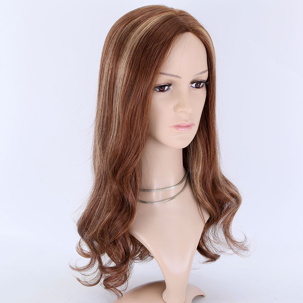 Brown balayage color mono front lace wig 150% density virgin hair wig