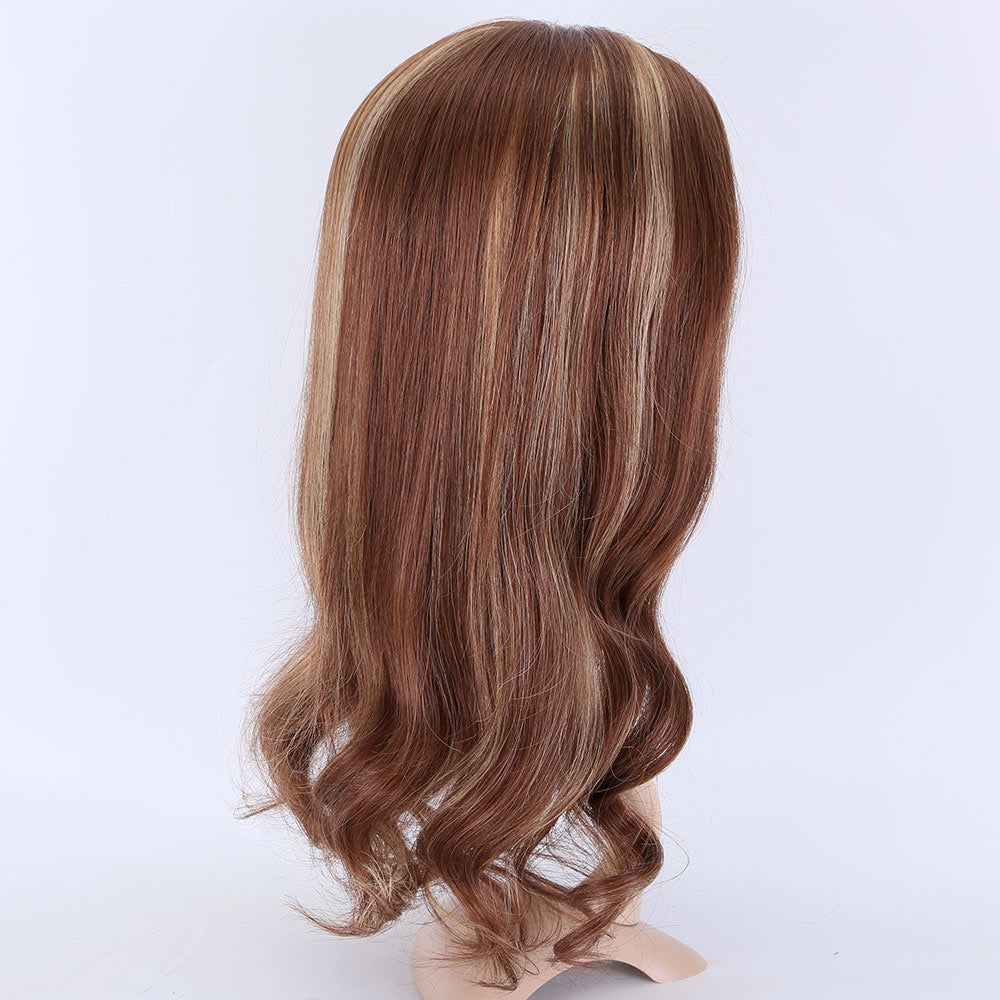 Brown balayage color mono front lace wig 150% density virgin hair wig