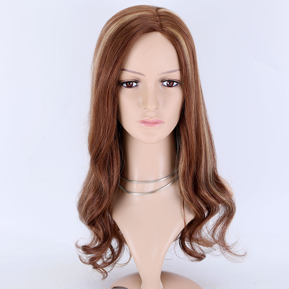 Brown balayage color mono front lace wig 150% density virgin hair wig