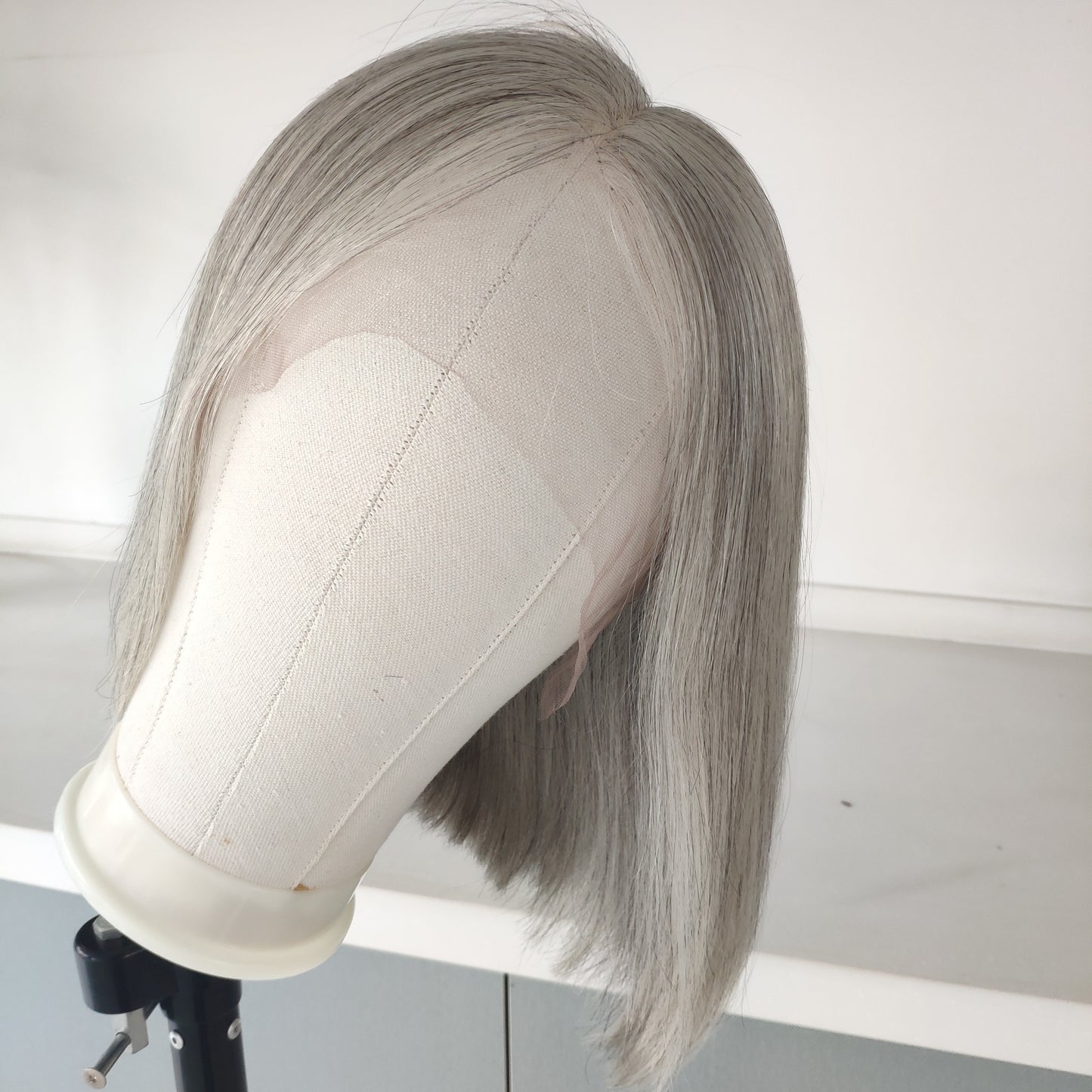 JANET Grade 12A 100% Virgin European Hair 10 inch Grey Balayage Bob