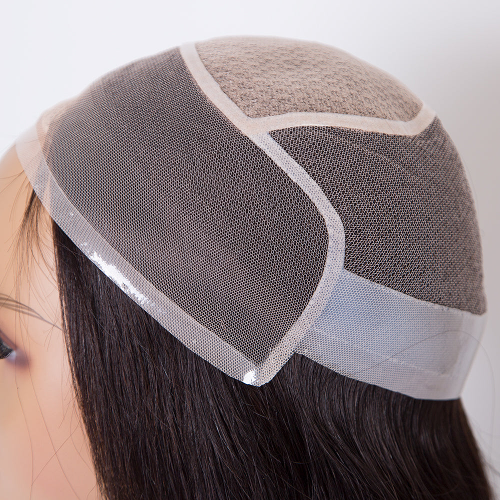 Cindy 22 inch #2 Color Fully Hand Tied Silk Top 100% European Virgin Human Cuticle Aligned Grade 12A Hair Toppers