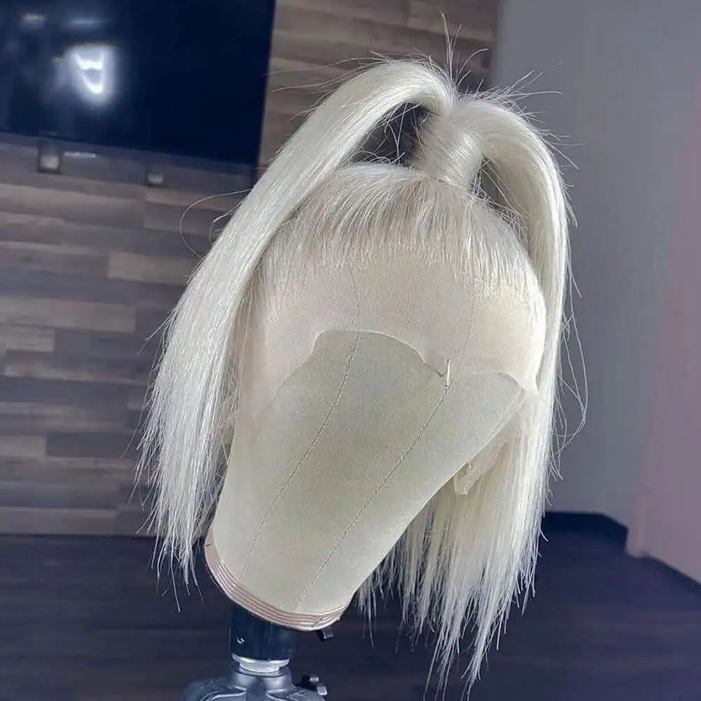 ARIA Bob 12" Ash White Platinum Blonde Pre Plucked with HD Transparent full lace