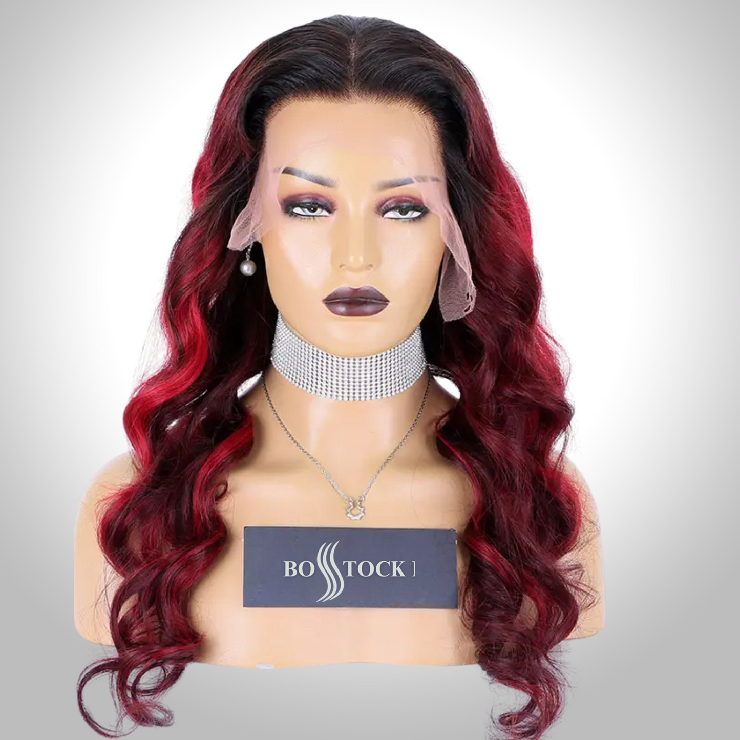 SAHARA Ombre red color glueless wigs 100% human hair 13x6 hd lace front preplucked with baby hair cuticle align hair
