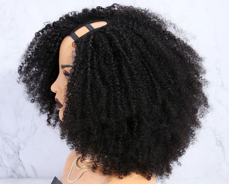 KAMILA 100% Raw Human Brazilian Hair Kinky Curly U-Part Wig