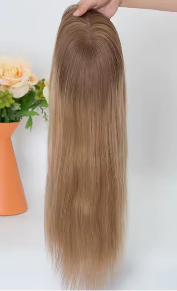 Sally 7x8 Pre Plucked Silk Weft Ombre Grade 12A 100% Virgin European Honey Blonde Topper