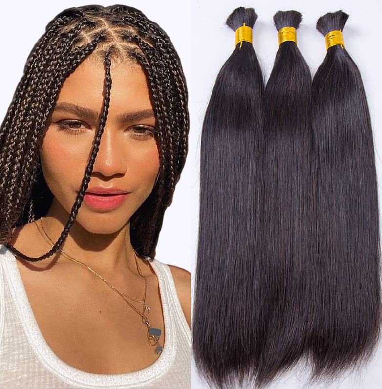 Silky Straight Bulk Hair Bundles for Braiding,Indian Remy Human Hair