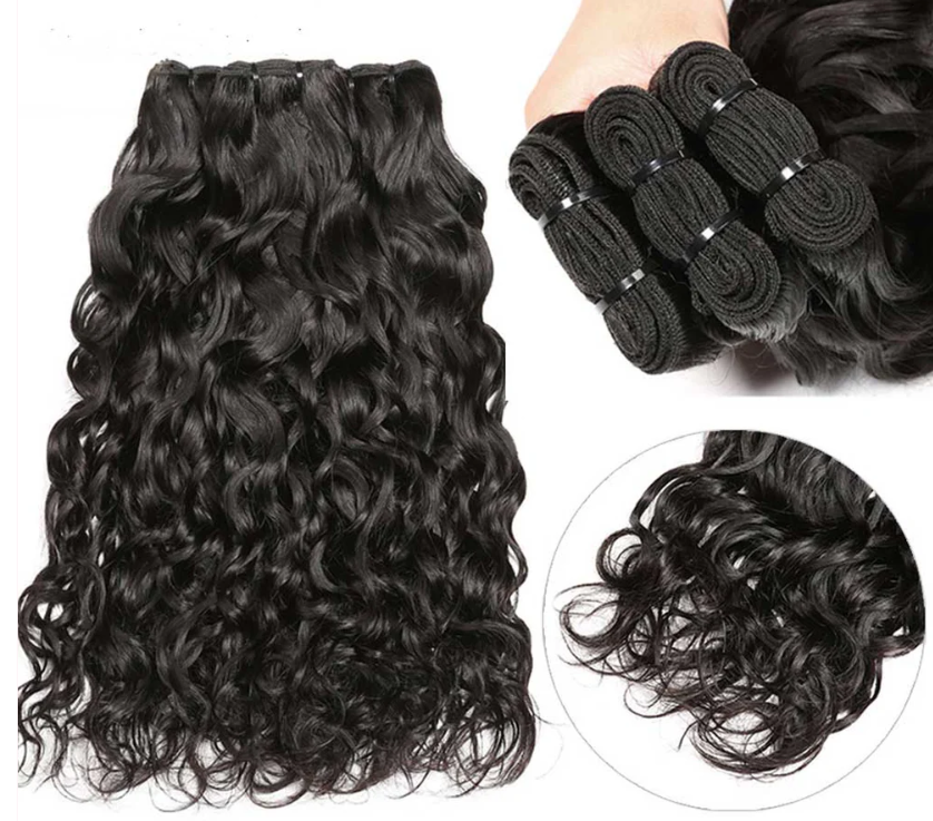 Water Wave Indian Virgin Human Hair Weaves 3 Hair Bundles Deal