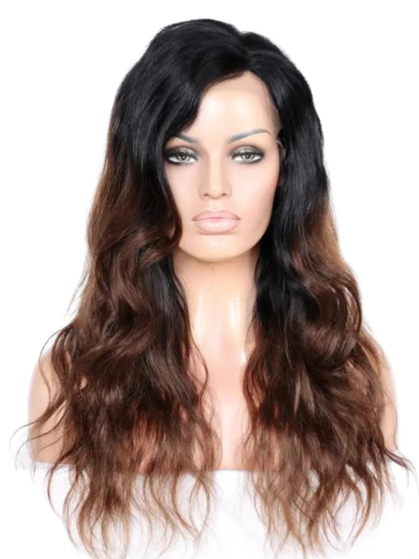 Rihanna Chocolate Brown 100%Brazilian Remy Hair Ombre Side Part