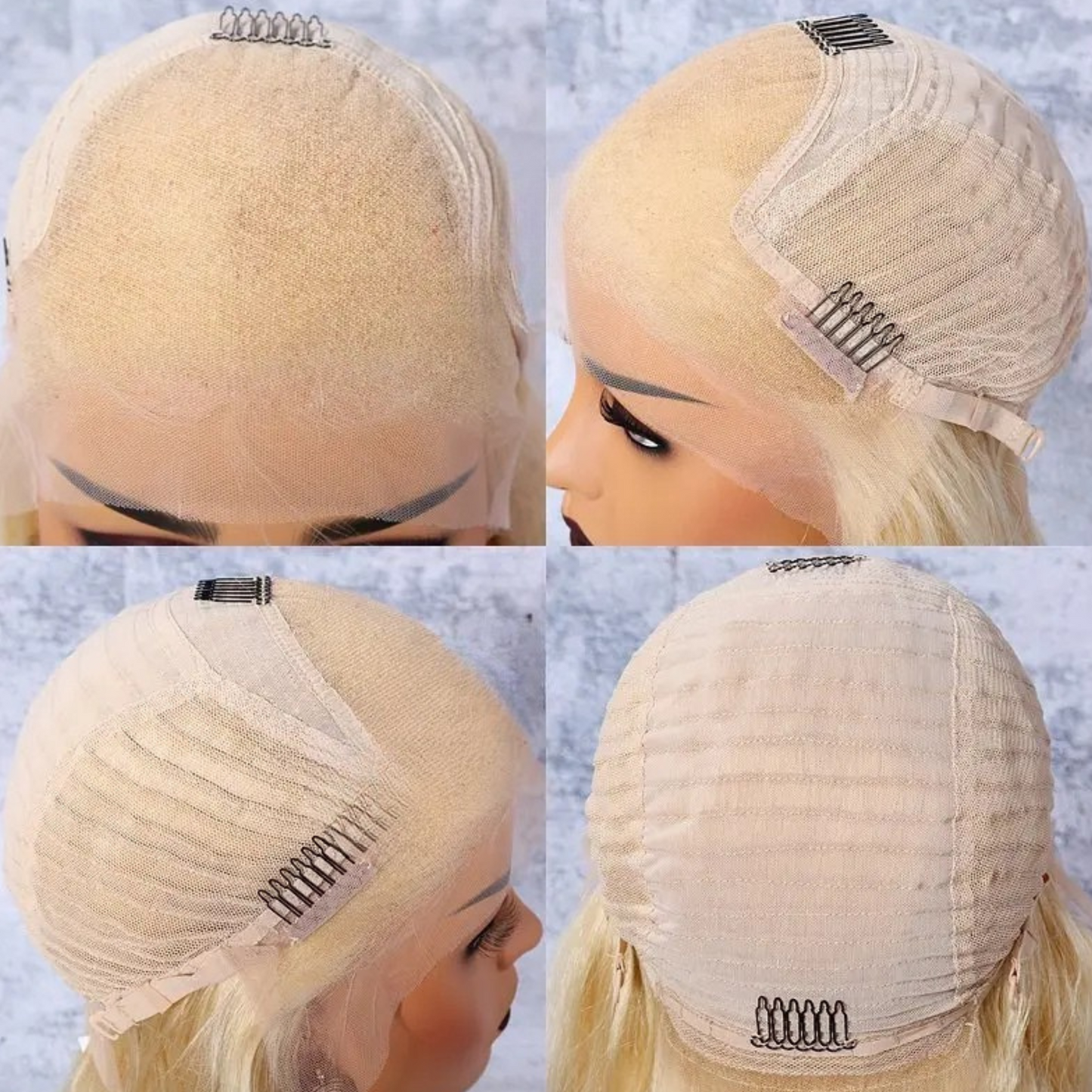 STEVIE Ombre 613 Blonde Lace Front With Dark Roots 100% Remy Human Hair